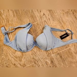 Babydoll blue underwire bathing suit top